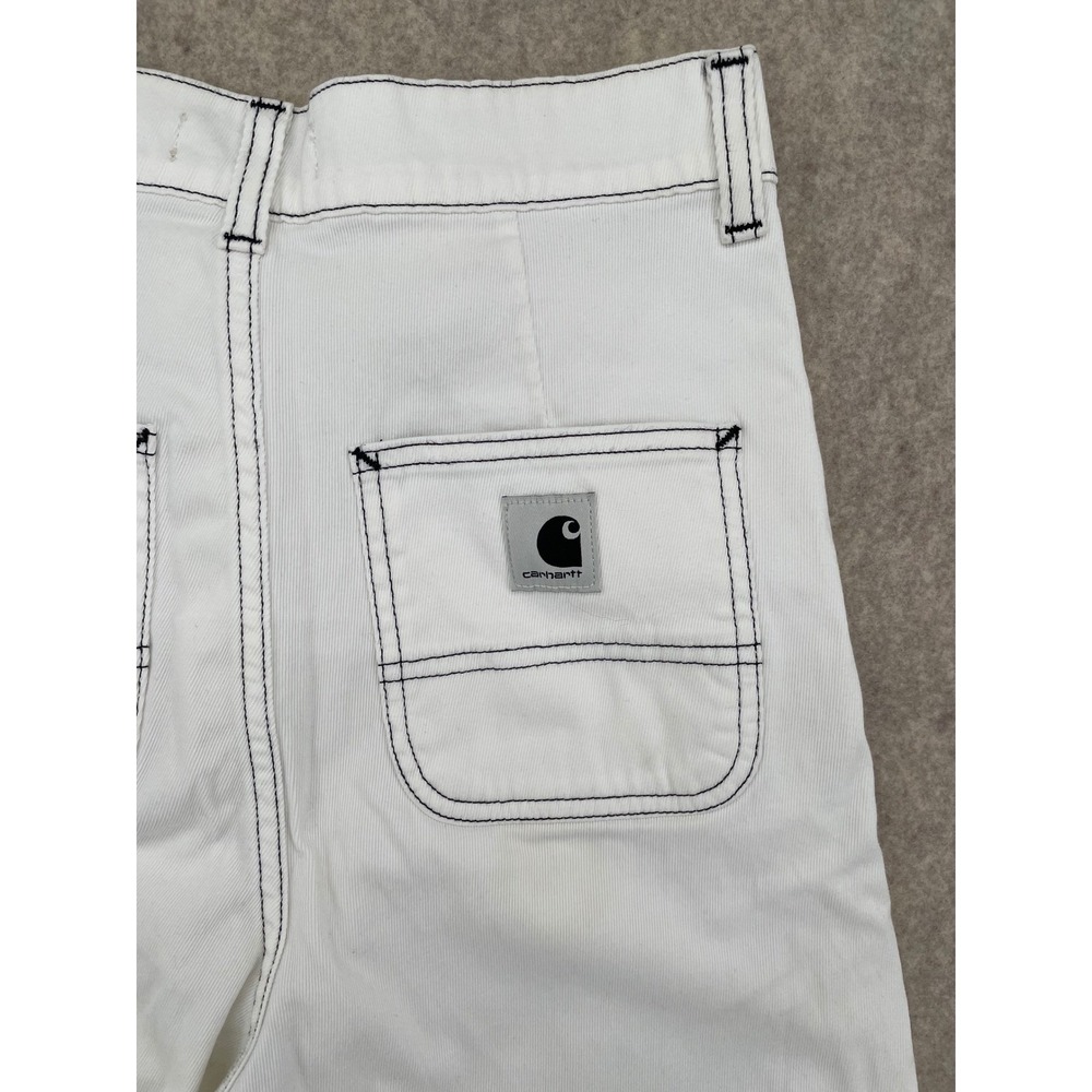 Carhartt WIP White Contrast Stitch High Waist Straight Leg Work Pants Womens 26